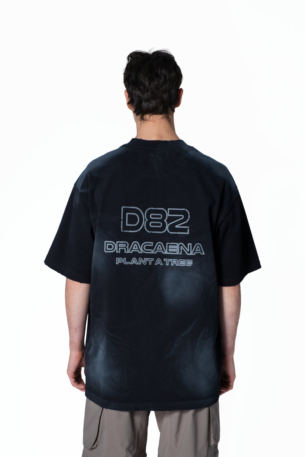  • Washed Black T-Shirt with Front & Back Print