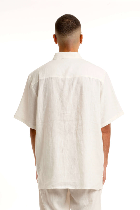 Men’s White Linen Shirt