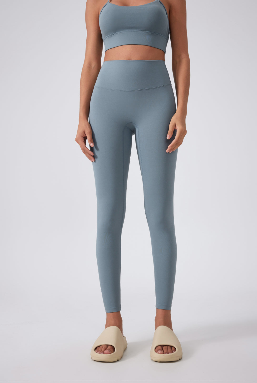 ليقنز رياضي أزرق باهت بخصر عالي للنساء