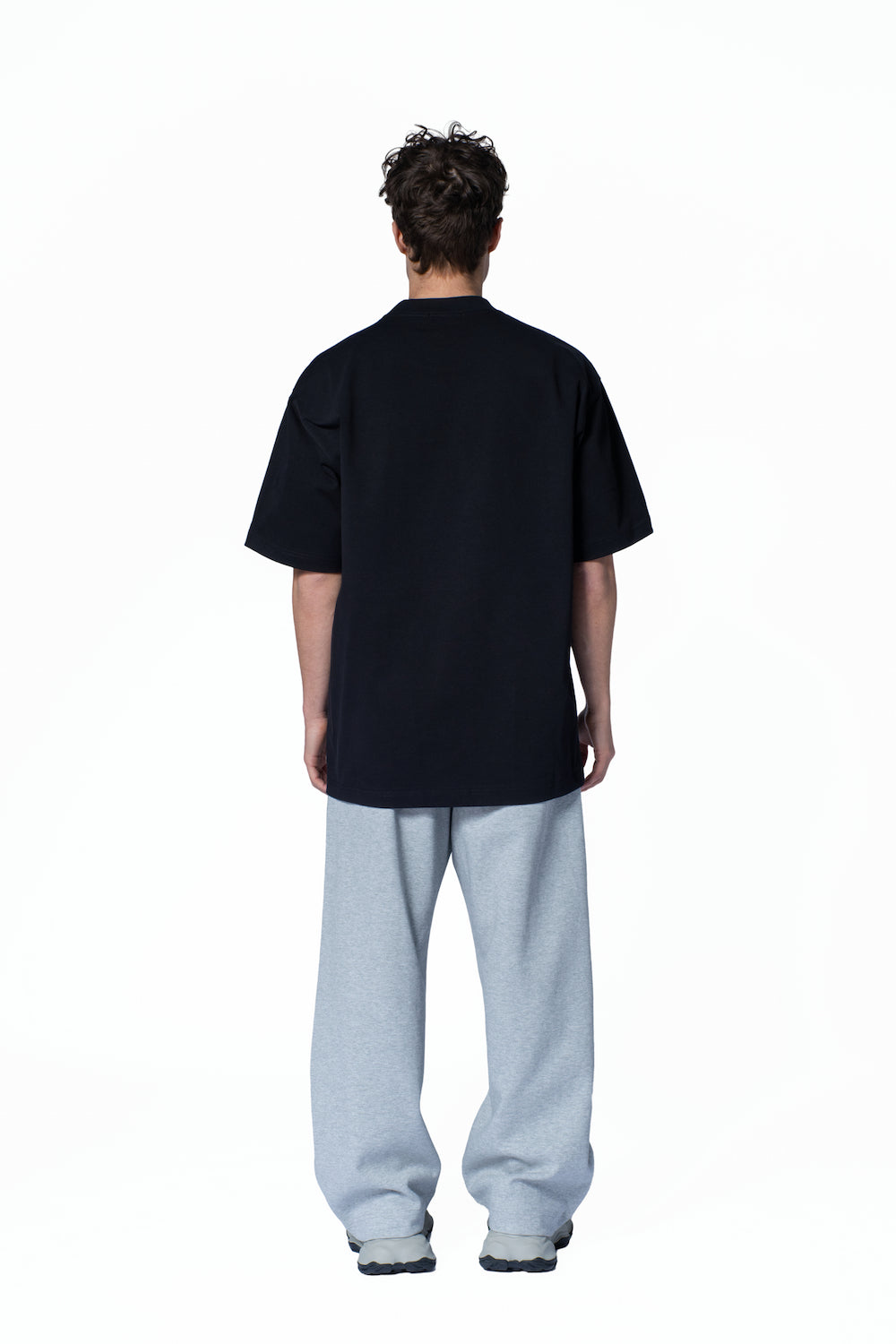 Black T-Shirt with Front Graphic & Gray Cotton Pants Set