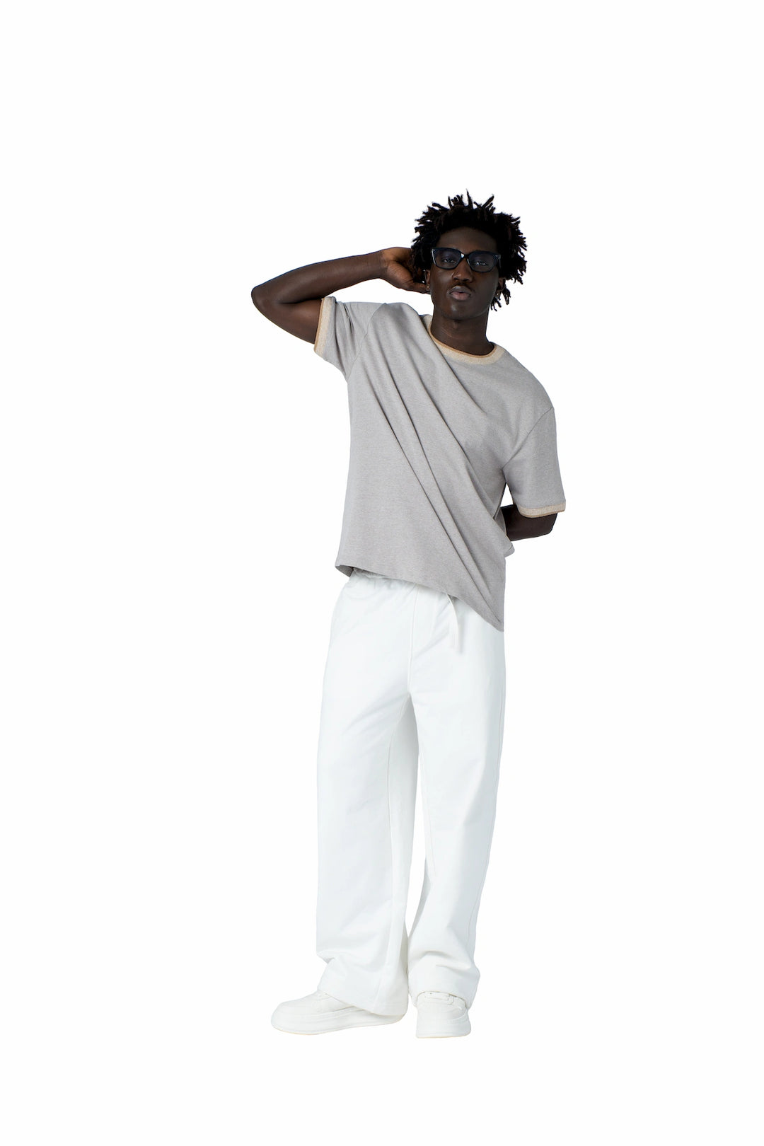 تيشيرت رجالي سادة لون بيج