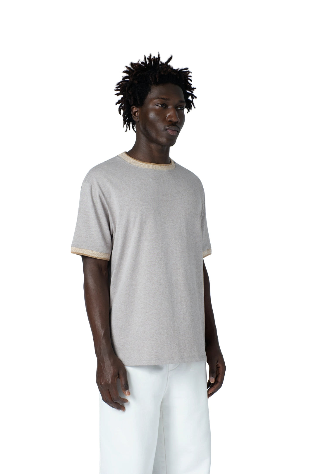 تيشيرت رجالي سادة لون بيج