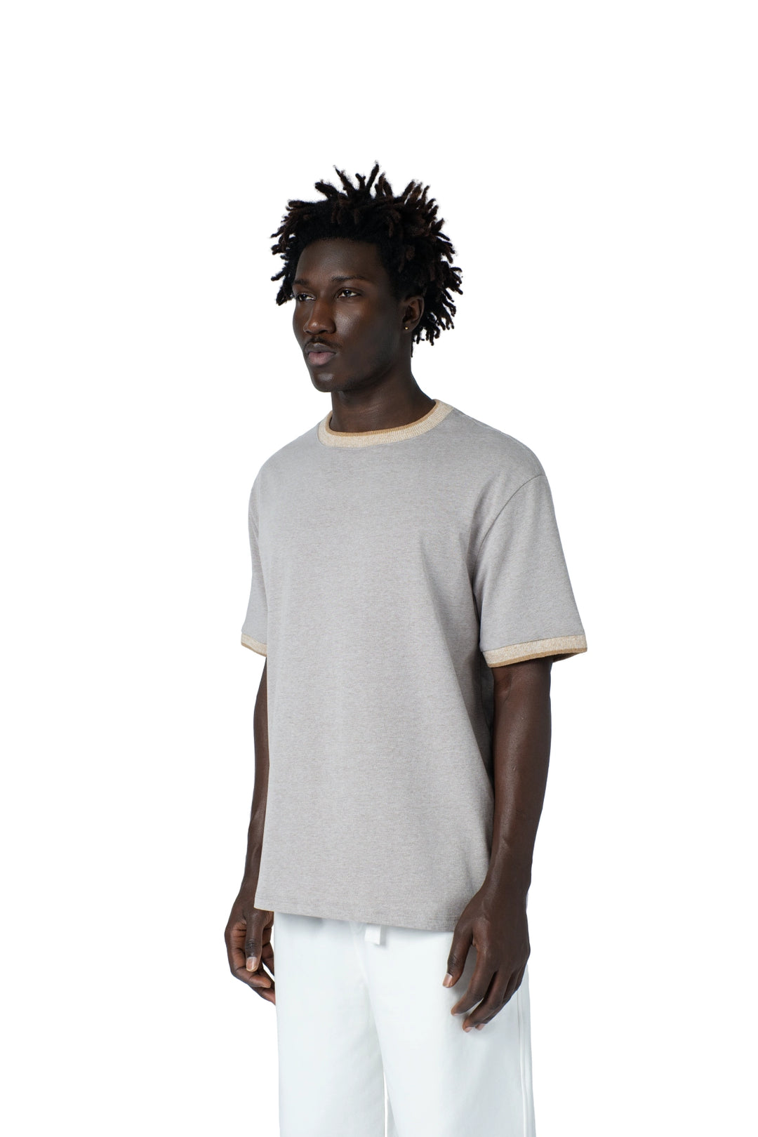 تيشيرت رجالي سادة لون بيج