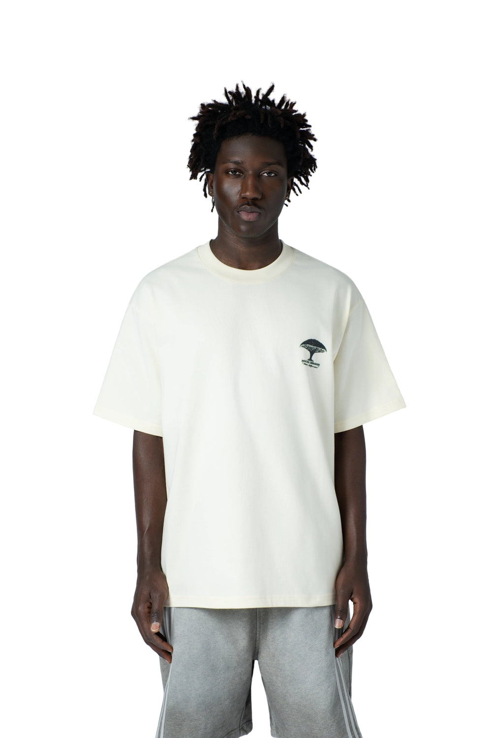 تيشيرت سكري أوفرسايز رجالي بطبعة شجرة