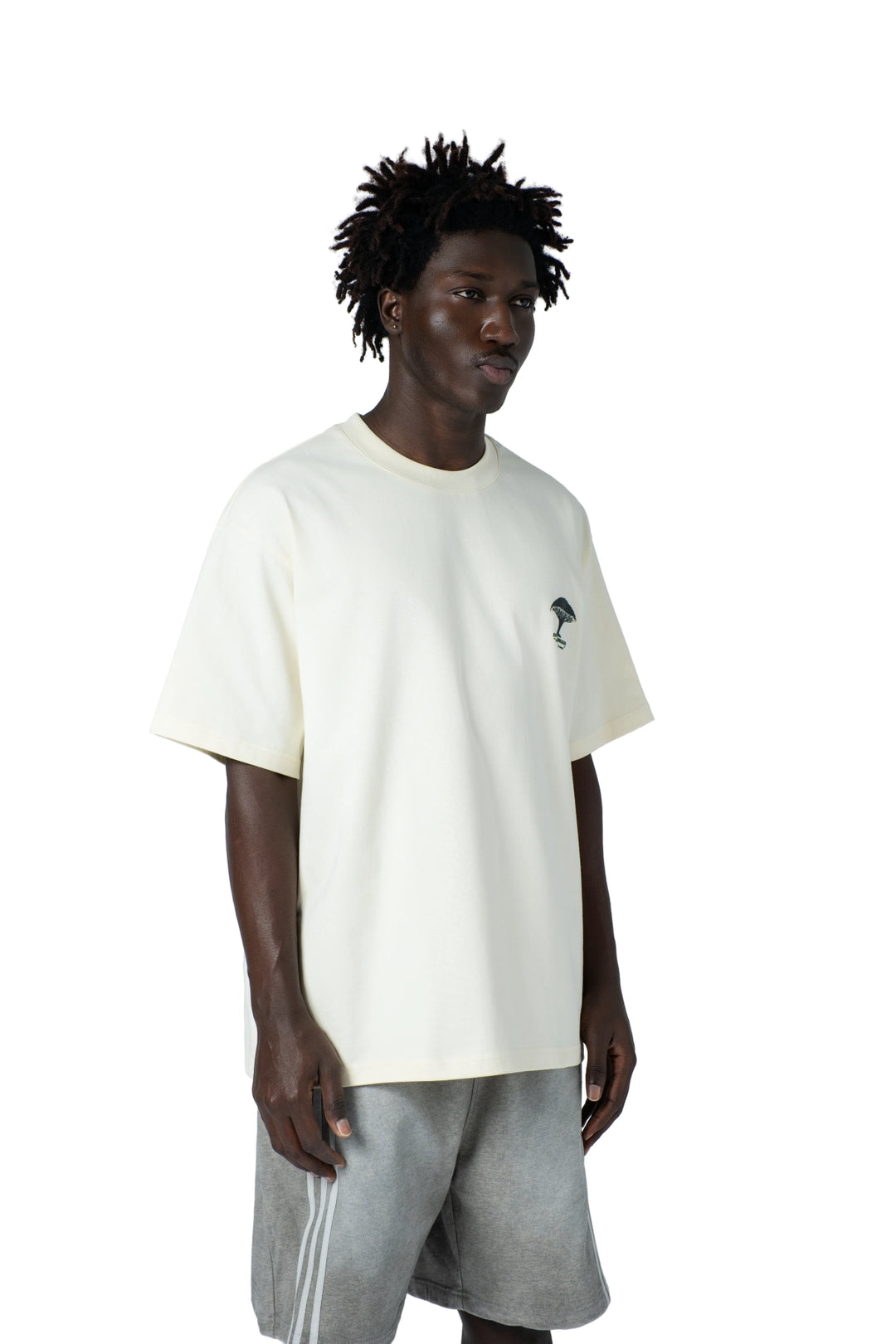 تيشيرت سكري أوفرسايز رجالي بطبعة شجرة