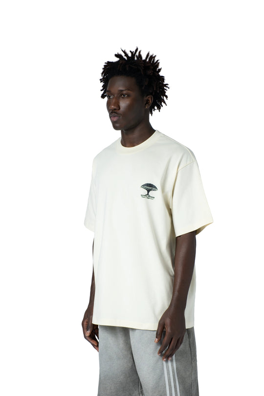 تيشيرت سكري أوفرسايز رجالي بطبعة شجرة