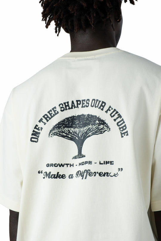 تيشيرت سكري أوفرسايز رجالي بطبعة شجرة