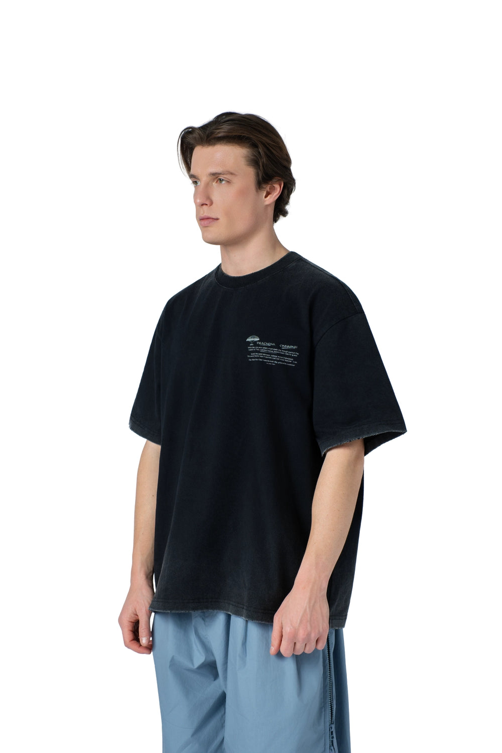 تيشيرت رجالي أسود أوفرسايز