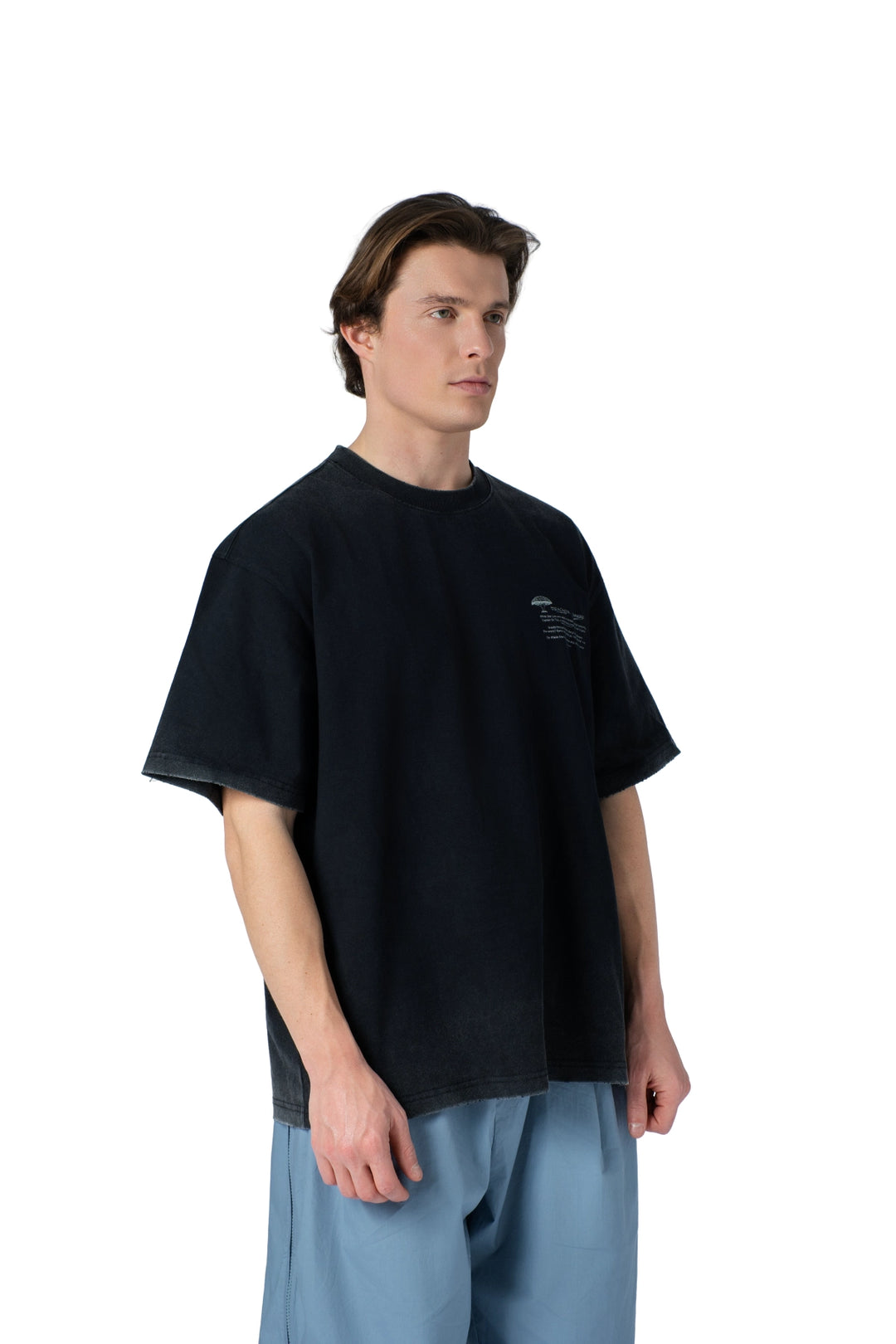 تيشيرت رجالي أسود أوفرسايز