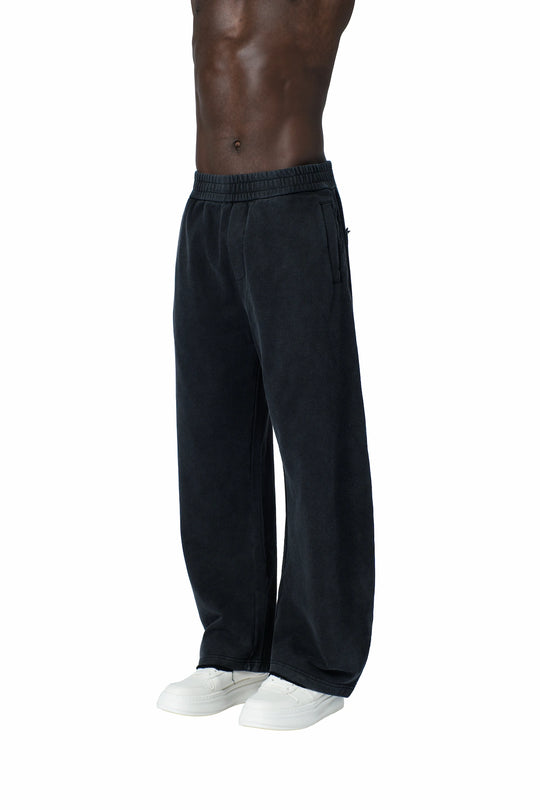 بنطلون اسود قطن مغسول