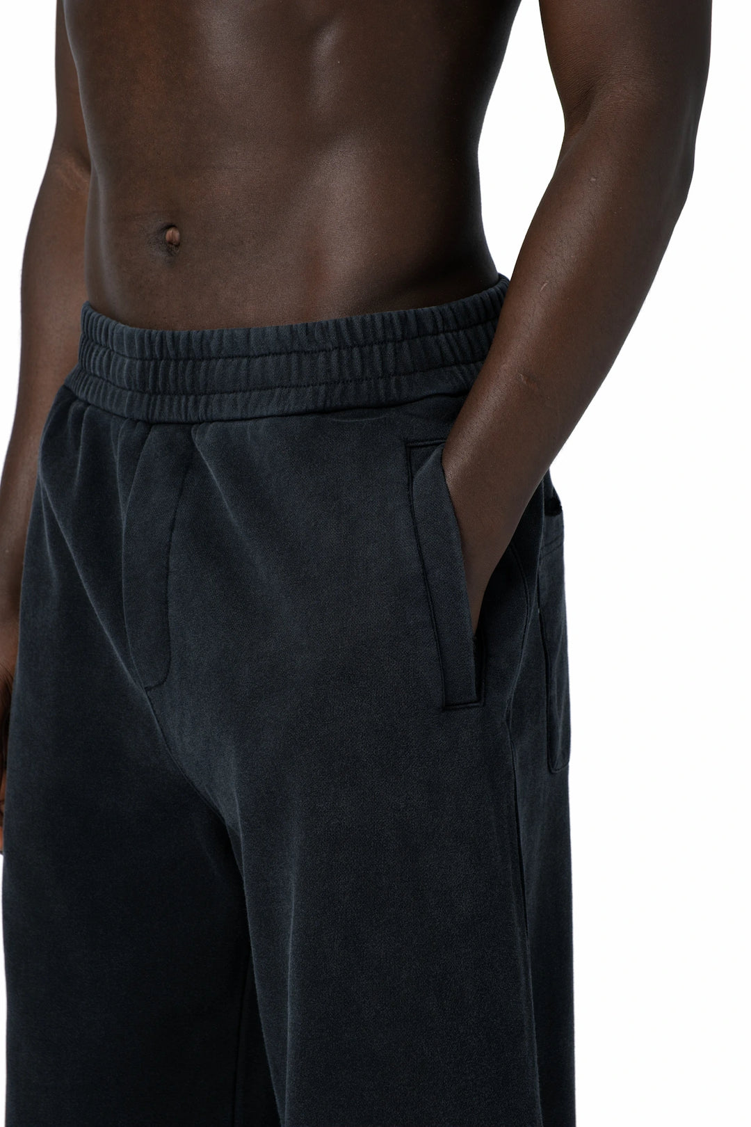 بنطلون اسود قطن مغسول