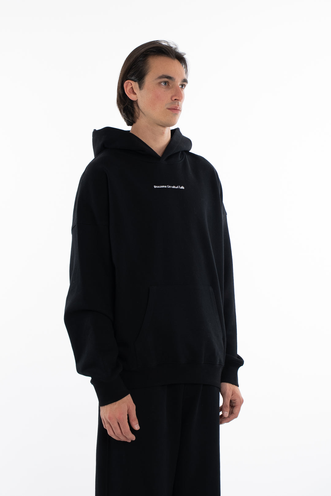 هودي اسود بطباعة Dracaena Cinnabari Lab الأمامية