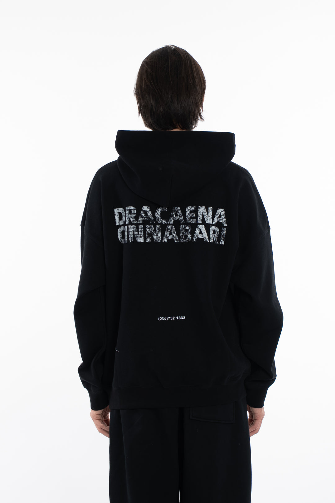 هودي اسود بطباعة Dracaena Cinnabari Lab الأمامية