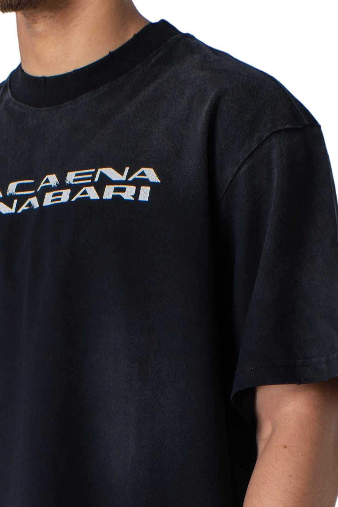 black t-shirt with dracaena cinnabari text