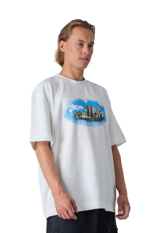 white  t-shirt with graphic design