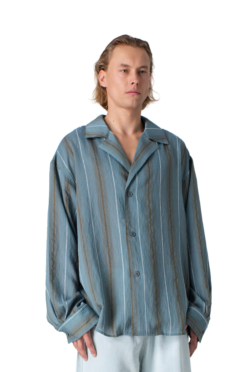 Men’s Striped Linen Blend Shirt