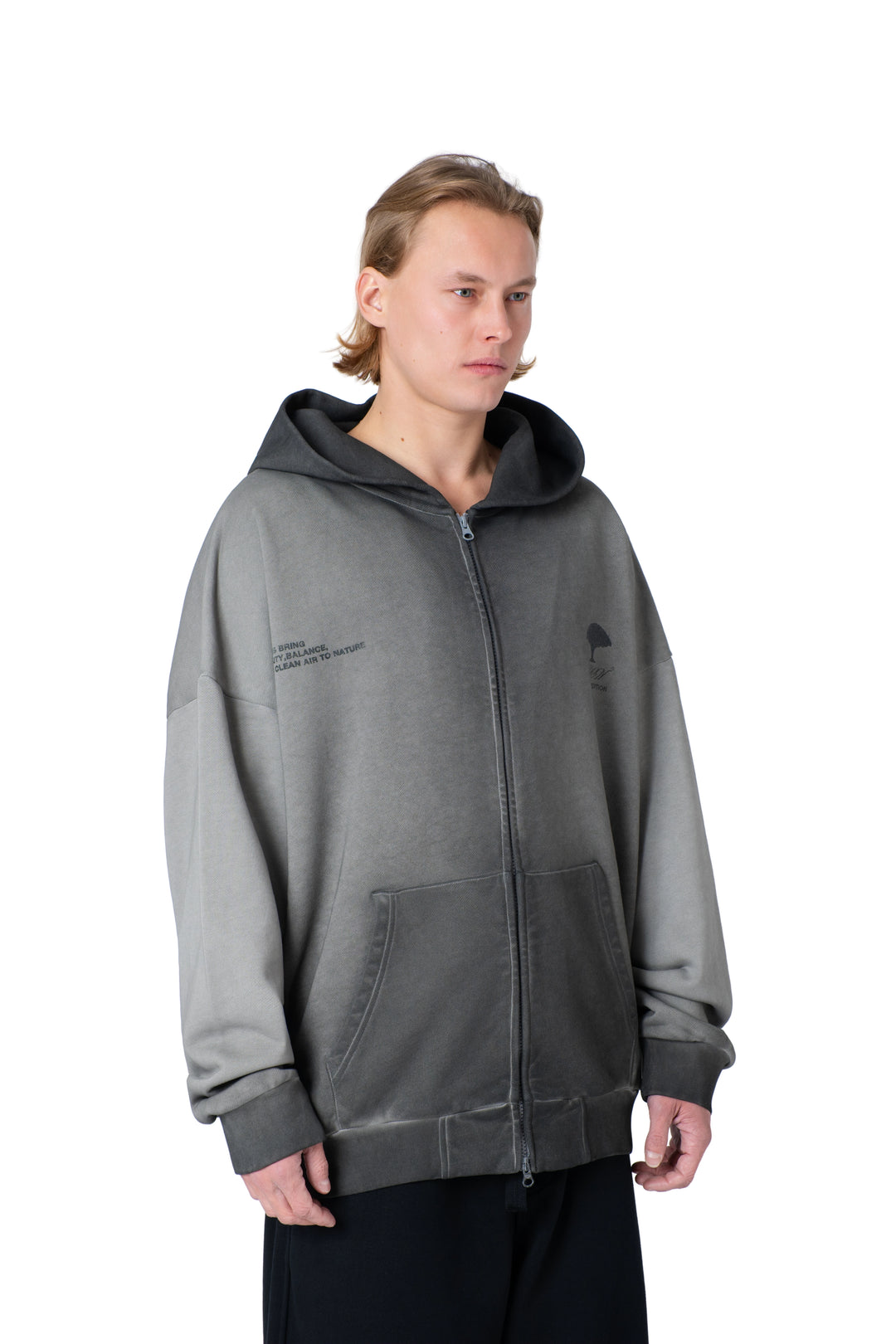 هودي مغسول بكتابة من الخلف